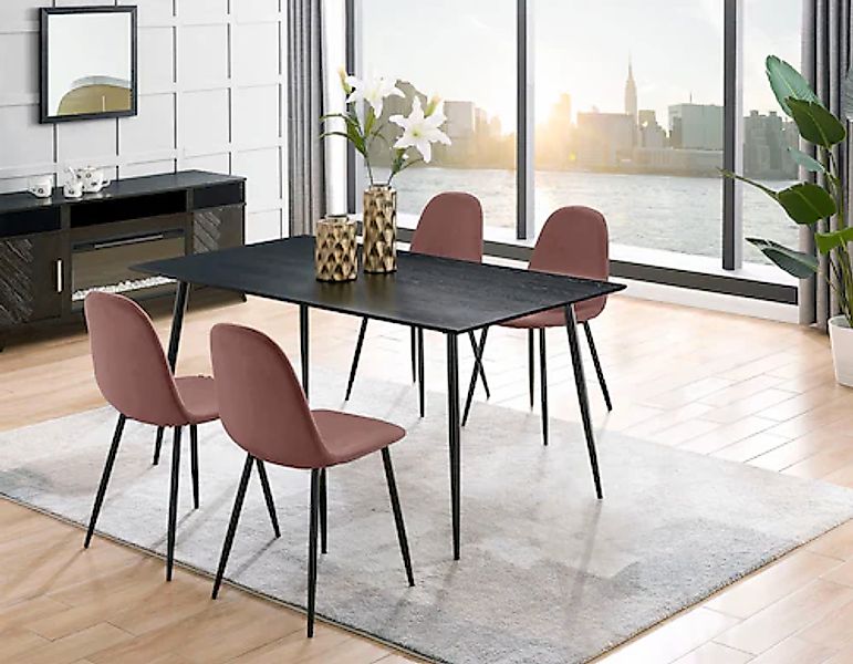 Leonique Essgruppe »Eadwine, TOPSELLER! Tisch plus 4 Stühle, Sitzgruppe« Es günstig online kaufen