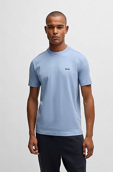 BOSS GREEN Rundhalsshirt Tee mit gummiertem Kontrast-Logo günstig online kaufen