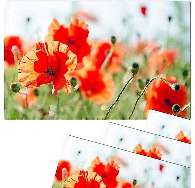matches21 HOME & HOBBY Platzset Abwaschbare Tischsets 4er Set Sommer Mohn-B günstig online kaufen
