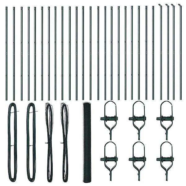 vidaXL Zaunpfosten Grün 50 x 1,6 m 13 mm Maschen Stahl und PVC 3352724 günstig online kaufen