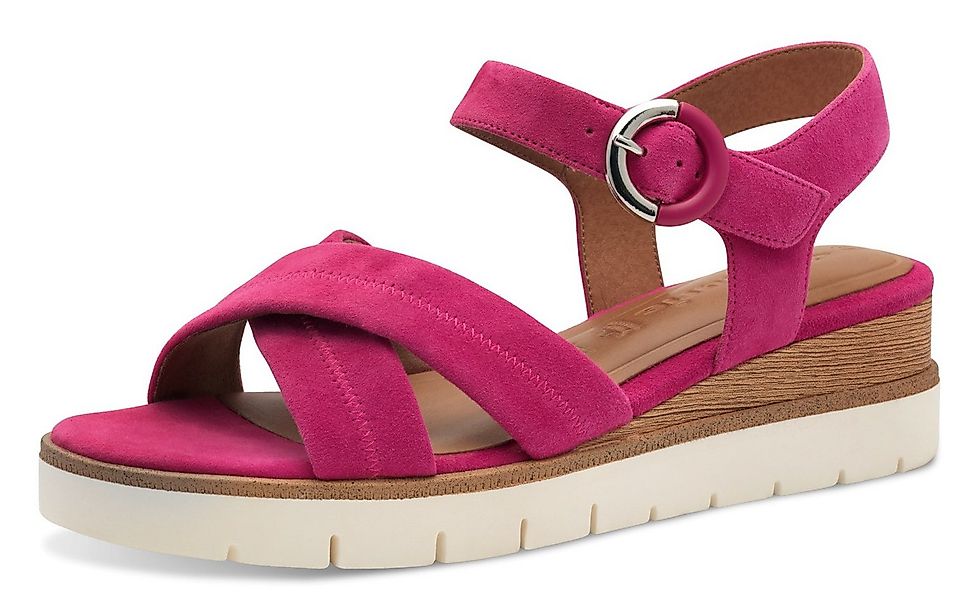 Tamaris Keilsandalette, Riemchensandale, Sommerschuh mit dezenten Ziernähte günstig online kaufen