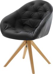 DELIFE Polsterstuhl Gaio-Flex, Holzgestell kantig Natur günstig online kaufen