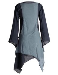Vishes Midikleid Langärmliges Lagenlook Kleid handgewebte günstig online kaufen
