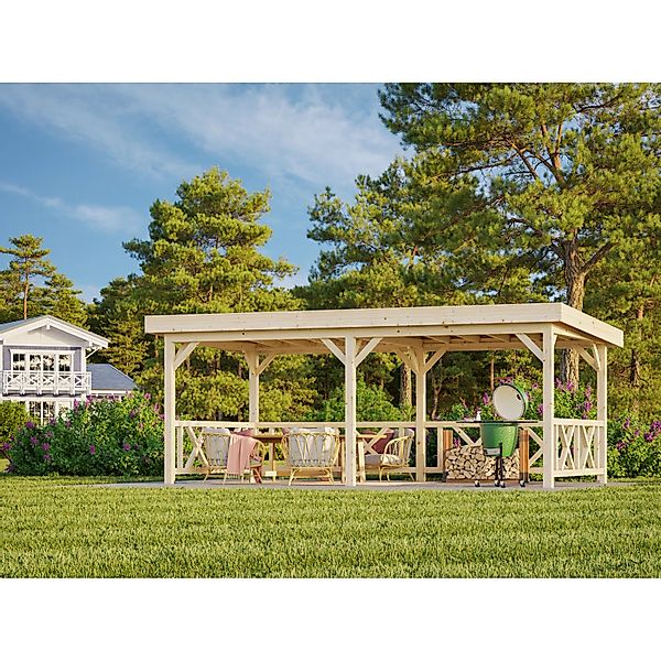 Palmako Pavillon Lenna Set 307 588 x 300 cm Lackiert Weiß FSC® günstig online kaufen