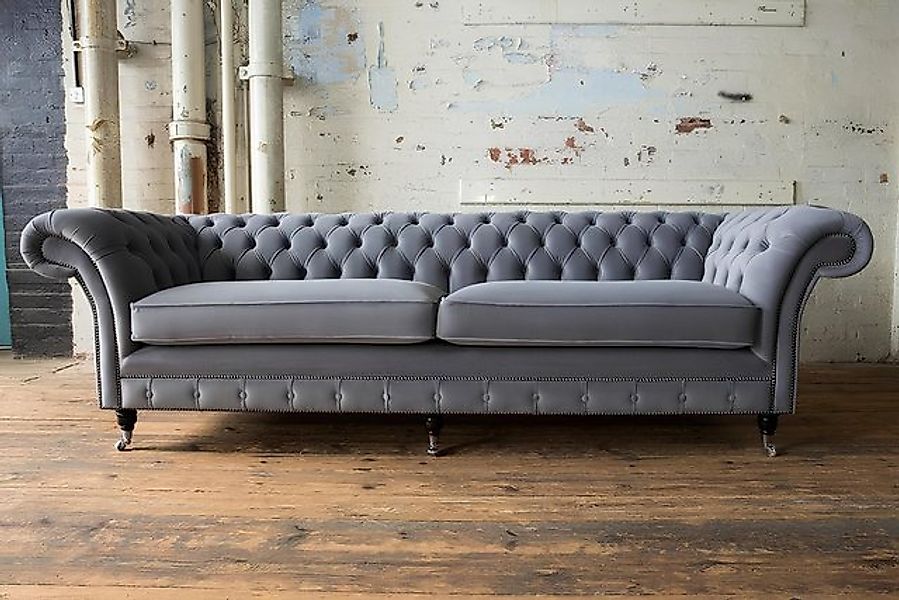 Xlmoebel Chesterfield-Sofa Großes Sofa für 4 Personen Chesterfield gepolste günstig online kaufen