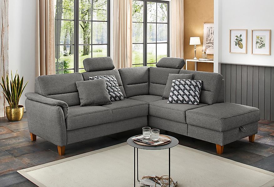 Home affaire Ecksofa "Palmera L-Form", Federkern, wahlweise mit Bettfunktio günstig online kaufen