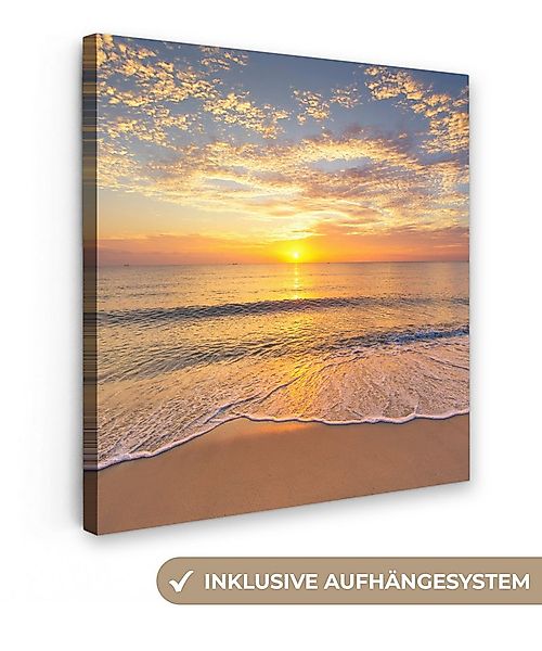 OneMillionCanvasses® Leinwandbild Strand - Sonnenuntergang - Meer, Fotodruc günstig online kaufen