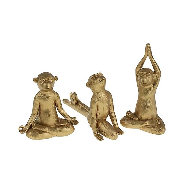 Yoga-Affen 3er Set 11-15 cm Gold von Werner Voss günstig online kaufen