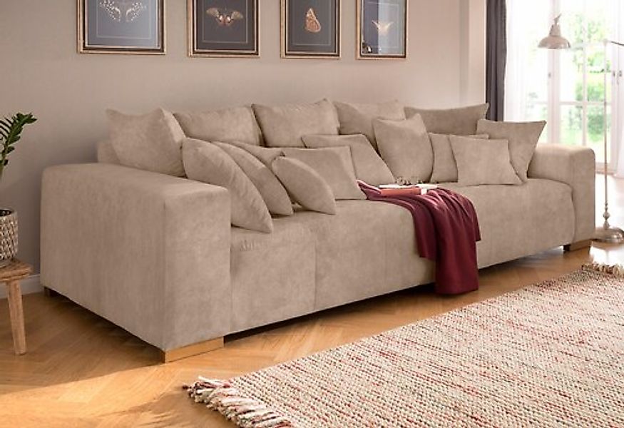 Home affaire Big-Sofa »Neapel«, mit vielen losen Kissen, in 2 Bezugsqualitä günstig online kaufen