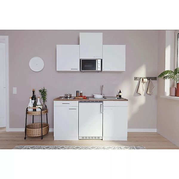 Respekta Economy Küchenzeile KB150WWMIC 150 cm Weiß günstig online kaufen