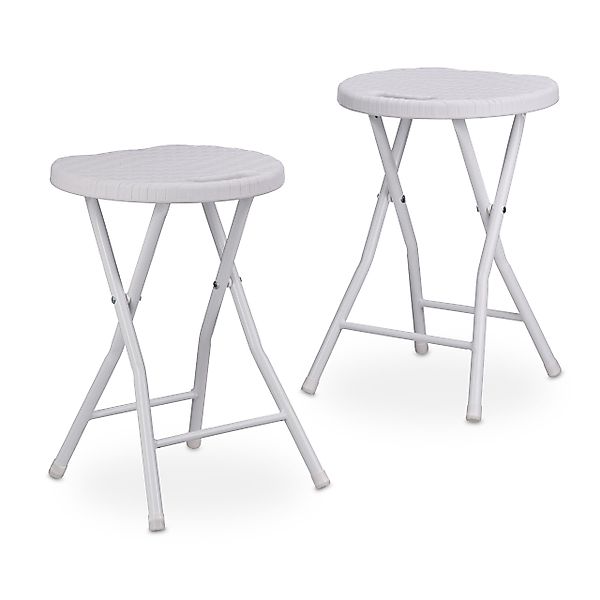 relaxdays Sitzhocker Klapphocker BASTIAN, Weiß günstig online kaufen
