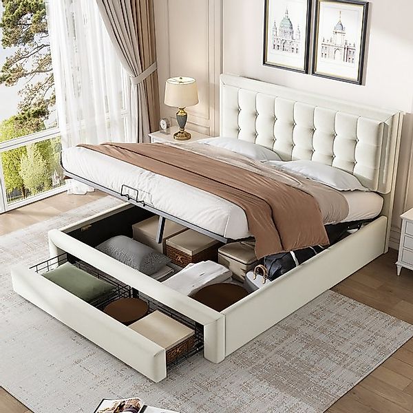 STILVORA Polsterbett 140x200 Doppelbett mit Stauraum&Lattenrost,Bettgestell günstig online kaufen