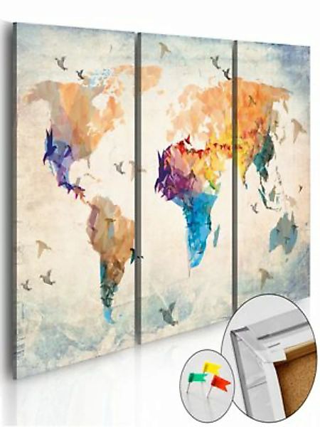 artgeist Pinnwand Bild Free as a bird [Cork Map] mehrfarbig Gr. 60 x 40 günstig online kaufen