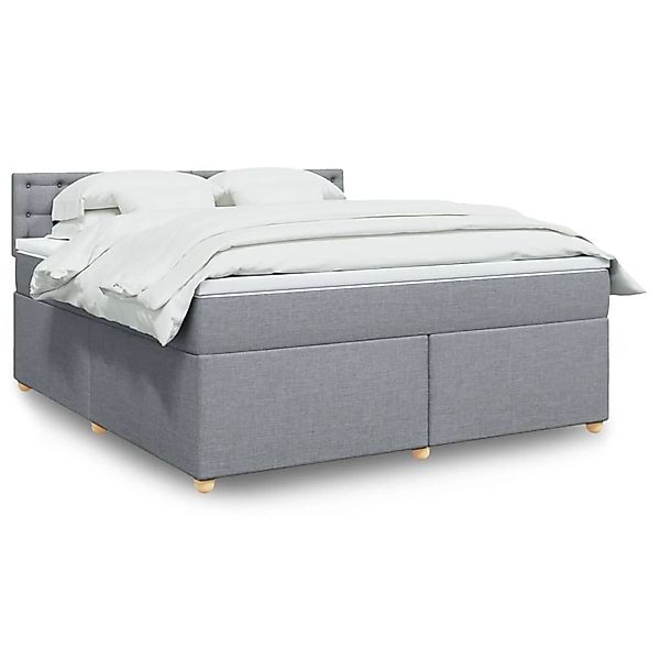 vidaXL Boxspringbett mit Matratze Hellgrau 180x200 cm Stoff 3289073 günstig online kaufen