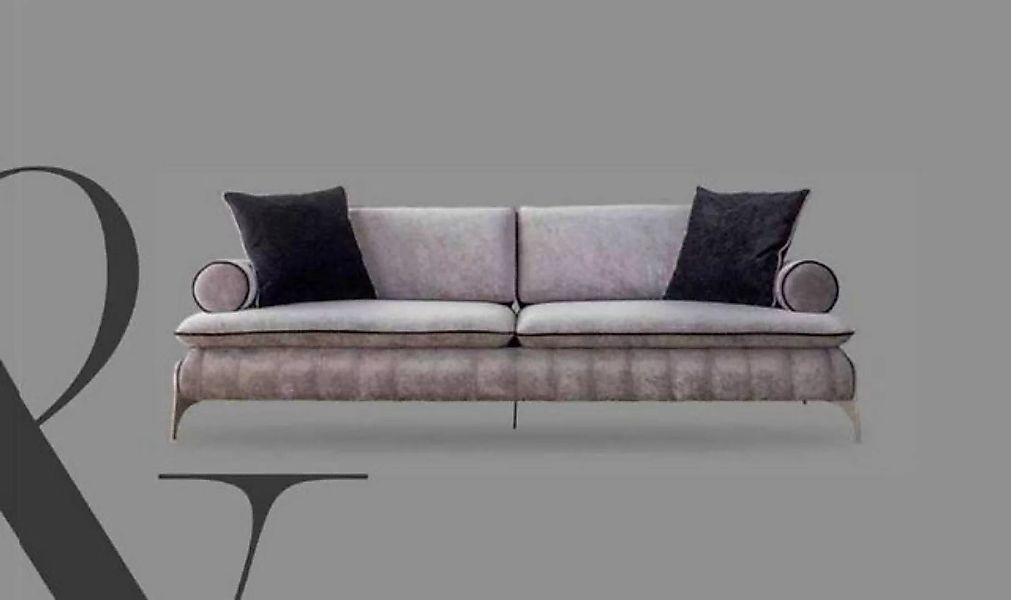 JVmoebel Sofa Sofa 4 Sitzer Sofas Grau Stoff Wohnzimmer Luxus Modern Neu, 1 günstig online kaufen