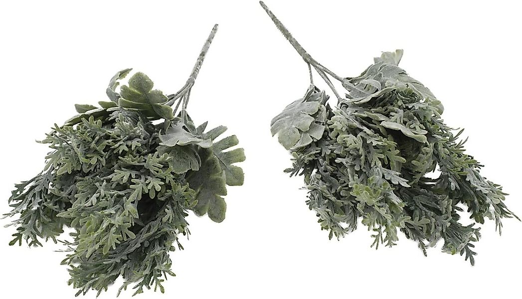 Kunstpflanze 2er Set künstliches Silberblatt 35 cm Kunstpflanze Greiskraut, günstig online kaufen