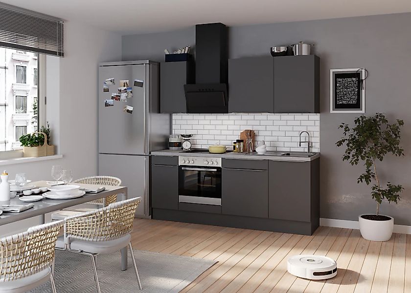 KOCHSTATION Küchenzeile "KS-Aken" Breite 210 cm, wahlweise mit E-Geräten, m günstig online kaufen