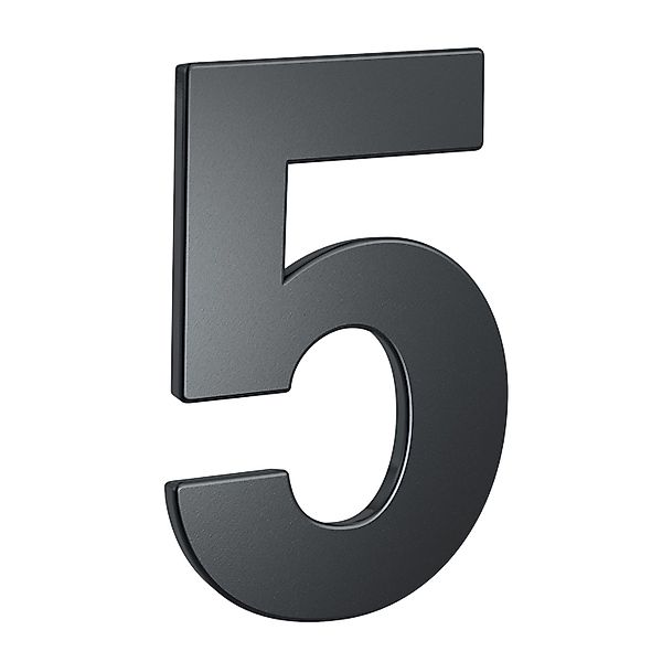 BASI Hausnummer, (Packung), aus Stahl, anthrazit, Wetterfest, Ziffer 5 günstig online kaufen
