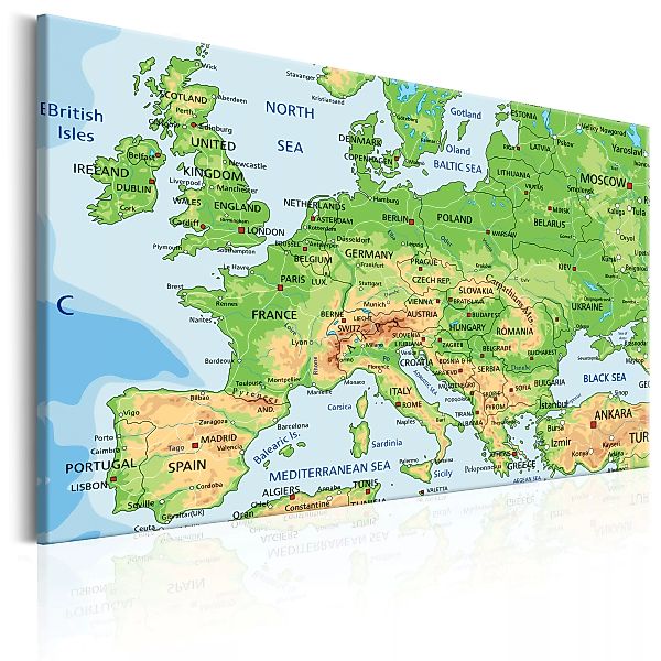 Wandbild - Map Of Europe günstig online kaufen