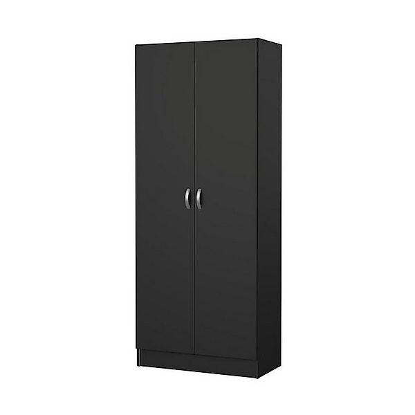 ebuy24 Kleiderschrank Fox Kleiderschrank 2 Türen mattschwarz. günstig online kaufen