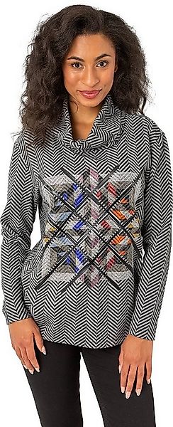 Estefania for woman Rundhalspullover 189-7613 Fischgrät-Design und aufwendi günstig online kaufen