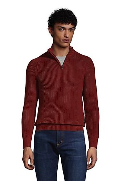 Pullover DRIFTER mit Vorderzipper, Herren, Größe: S Normal, Rot, Baumwolle, günstig online kaufen