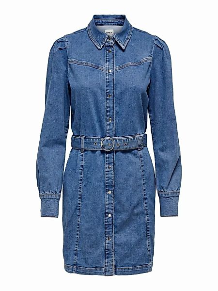 ONLY Puffärmel Jeanskleid Damen Blau günstig online kaufen