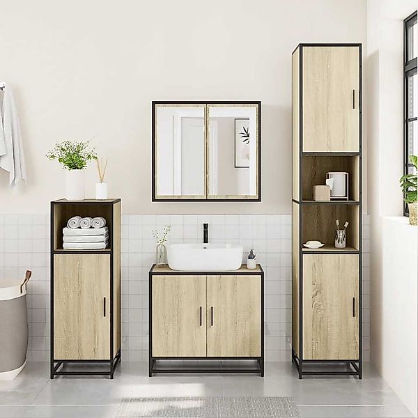 vidaXL Badezimmer-Set Badschrank Sonoma-Eiche 35x37,5x100 cm günstig online kaufen