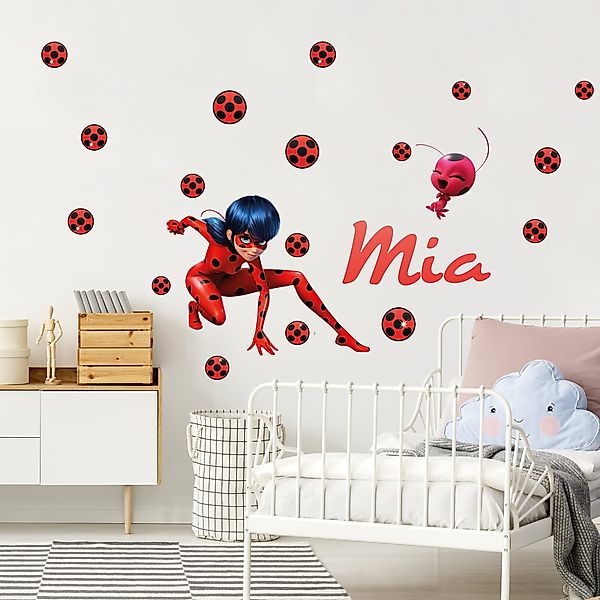 Wandtattoo 18-teilig Miraculous Ladybug Wunschname günstig online kaufen