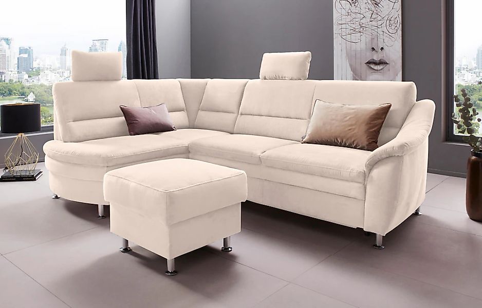 Home affaire Ecksofa "Cardoso L-Form" Federkern, wahlweise mit Bett, Schubk günstig online kaufen