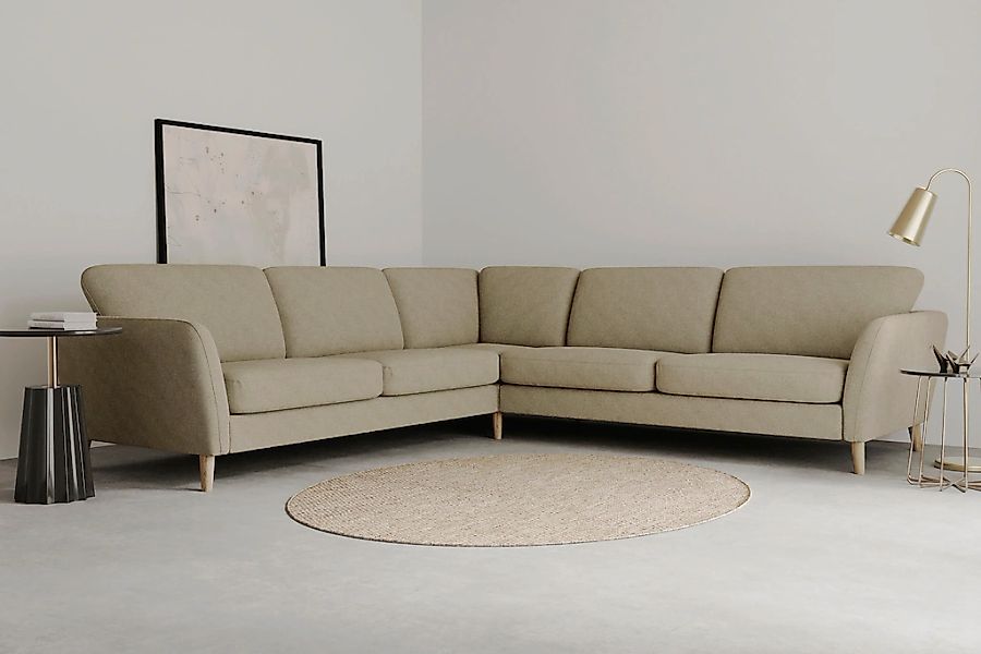 Home affaire Ecksofa "MARSEILLE 278/278 cm, L-Form, Webstoff, Flachgewebe, günstig online kaufen