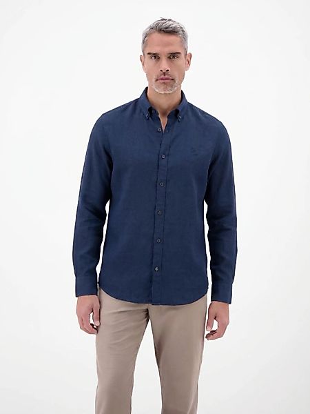 LERROS Langarmhemd "Herrenhemd aus Baumwoll-Leinen-Mix" Baumwoll‑Leinen Mix günstig online kaufen