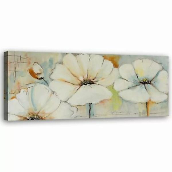 FEEBY® Kunst bemalte Blumen Leinwandbilder bunt Gr. 45 x 140 günstig online kaufen