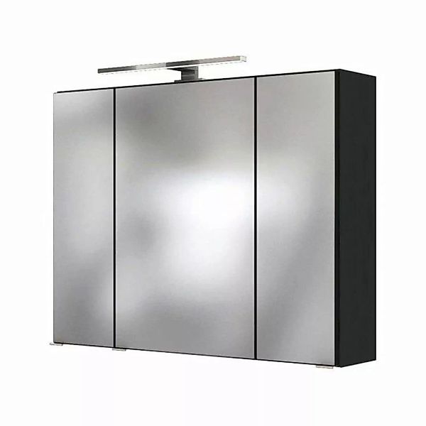 Lomadox Spiegelschrank ARLON-03 Badezimmer LED 80 cm in matt grau BxHxT: 80 günstig online kaufen