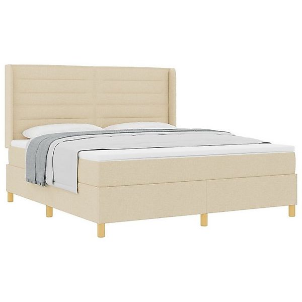 vidaXL Bett Creme Boxspringbett mit Matratze, 180x200 cm Stoff (1-tlg) günstig online kaufen