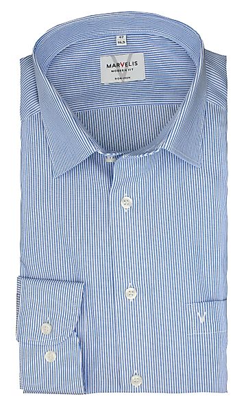 MARVELIS Businesshemd Blau Weiß gestreift, Modern günstig online kaufen
