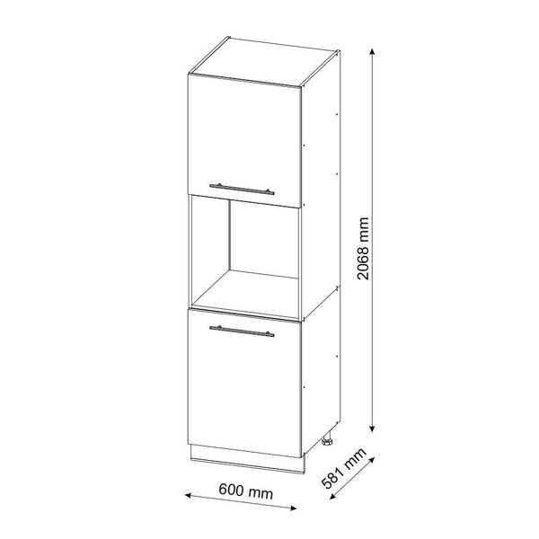 Vicco Herdumbauschrank Fame-Line, Anthrazit/Weiß, 60 cm günstig online kaufen