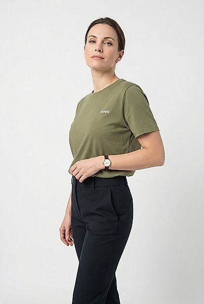 HUGO T-Shirt mit rundem Ausschnitt, regular fit, toniges Markenlogo günstig online kaufen