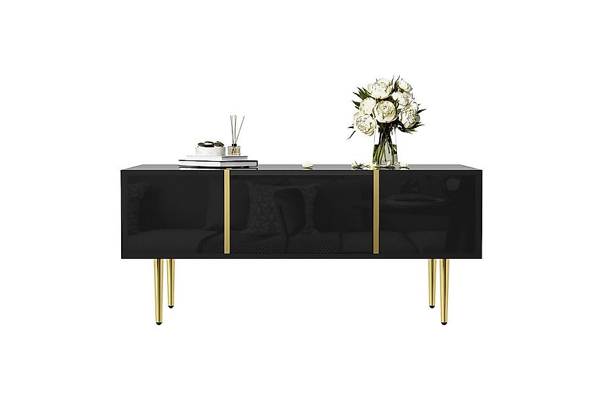 HAUSS SPOLE Couchtisch Moderner Couchtisch in Schwarz mit Hochglanz und 2 S günstig online kaufen