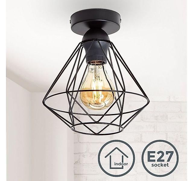 B.K.Licht LED Deckenleuchte Retro Deckenlampe Draht 1-flammig max. 40 Watt günstig online kaufen