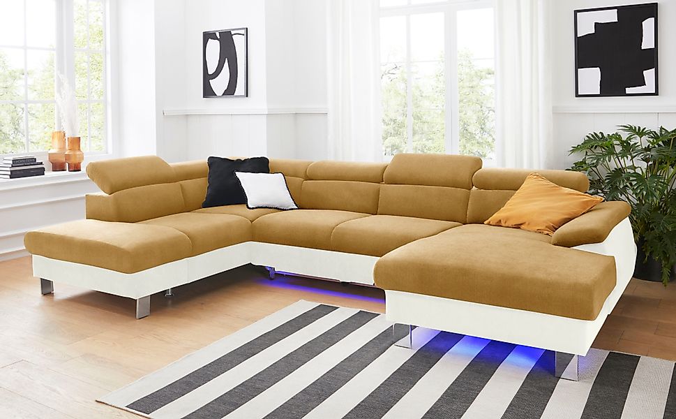 COTTA Wohnlandschaft "Komaris U-Form, B: 320 cm" mit Kopfteilverstellung, o günstig online kaufen
