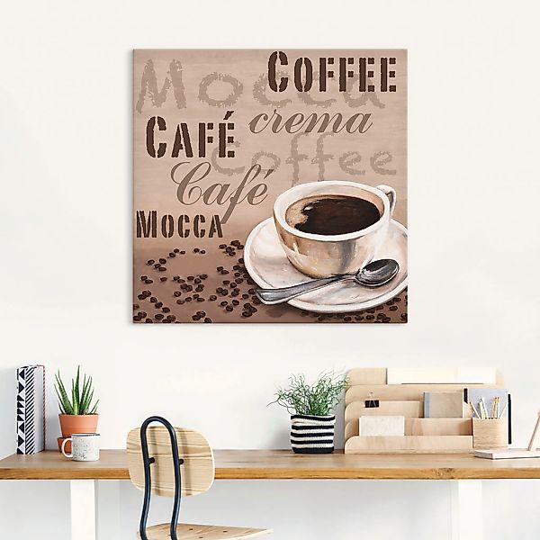 Artland Wandbild "Mocca - Kaffee", Getränke, (1 St.), als Leinwandbild in v günstig online kaufen