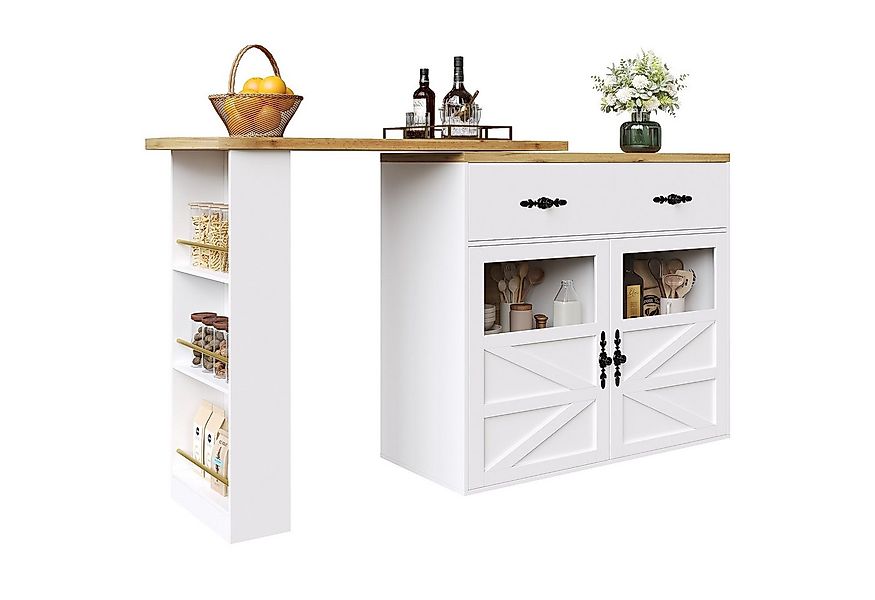 i@home Bartisch Essbar,Kücheninsel,Bistro Table,weiß /schwarz (Packung set, günstig online kaufen