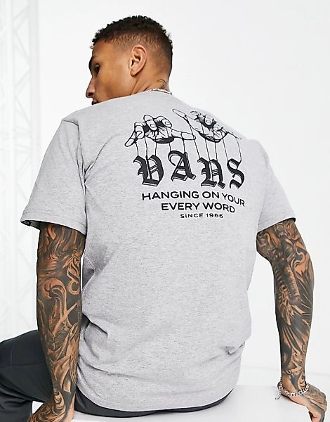 Vans – Puppeteer – T-Shirt in Grau mit Rückenprint günstig online kaufen