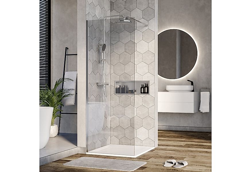 Bernstein Walk-in-Dusche EX101 80x200 cm Klarglas, ESG Sicherheitsglas, Wal günstig online kaufen