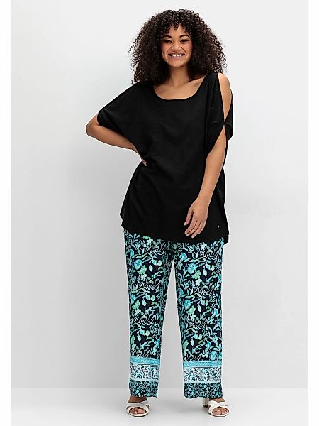 Sheego Schlupfhose "Große Größen", mit Blumenprint und Smokbund günstig online kaufen