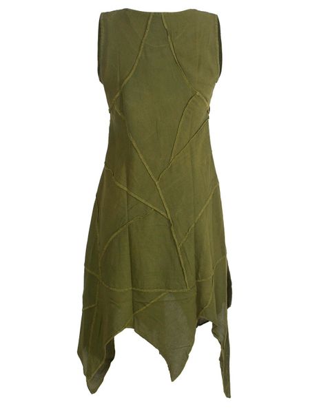 Vishes Zipfelkleid Armloses einfarbiges Patchwork Zipfelkleid günstig online kaufen