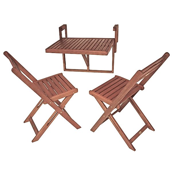 Jardinion Balkonhängetisch Set 3 teilig Stühle und Klapptisch für Geländer günstig online kaufen