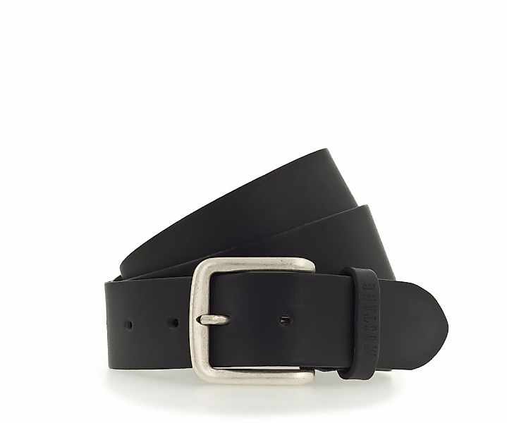 MUSTANG Ledergürtel, Überlänge, Dornschließe in mattem Silber, 4 cm günstig online kaufen