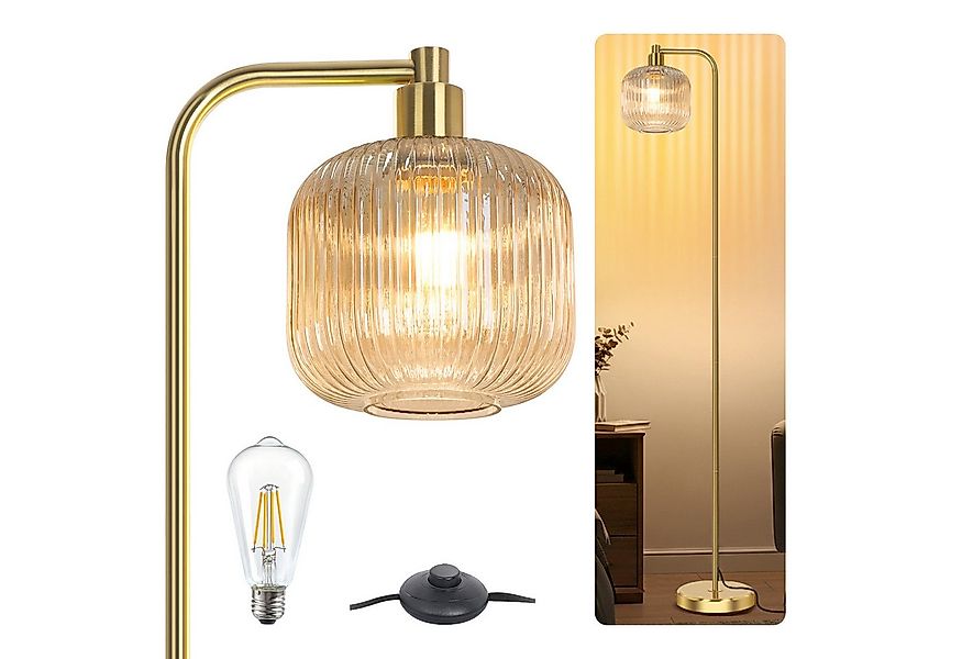 Rosnek LED Stehlampe Vintage Stehleuchte Wohnzimmer Retro Leselampe für Sch günstig online kaufen